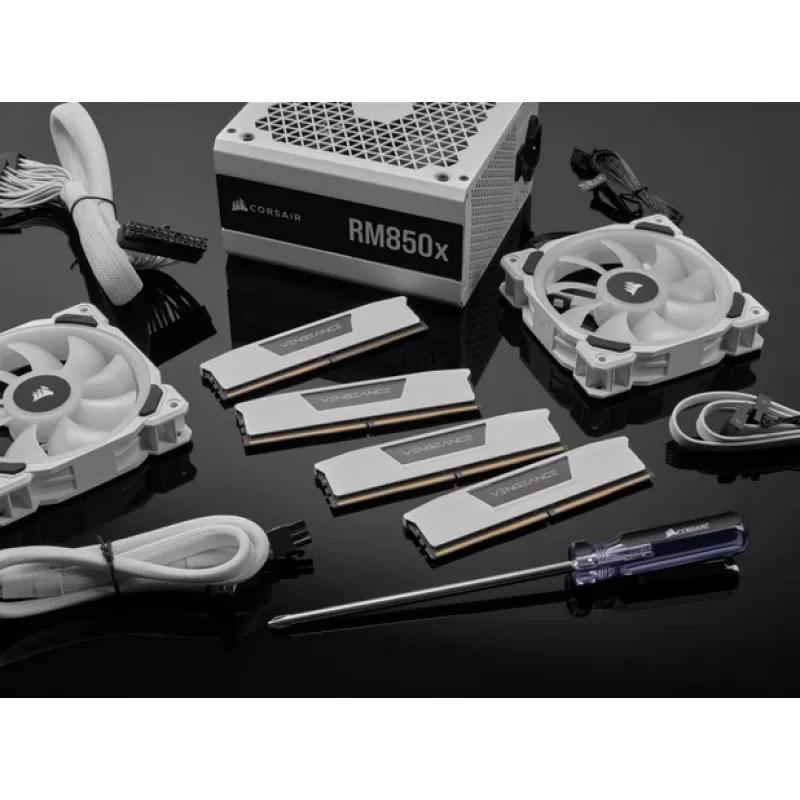 CORSAIR memória 32GB (2x16GB) DDR5 DRAM 6400MT/s CL32 kit de memória Vengeance – branco