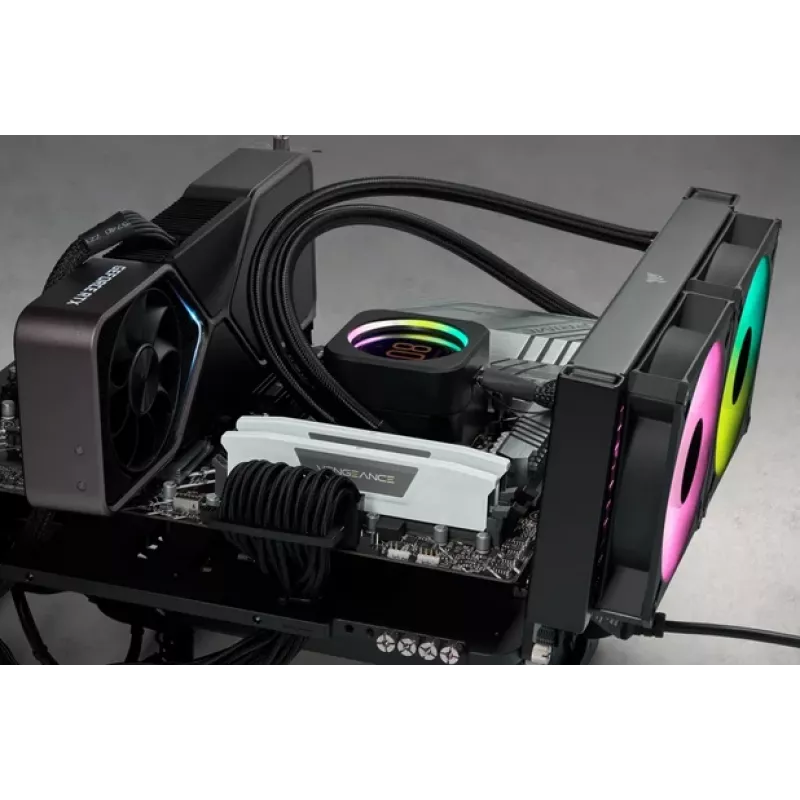 CORSAIR memória 32GB (2x16GB) DDR5 DRAM 6400MT/s CL32 kit de memória Vengeance – branco