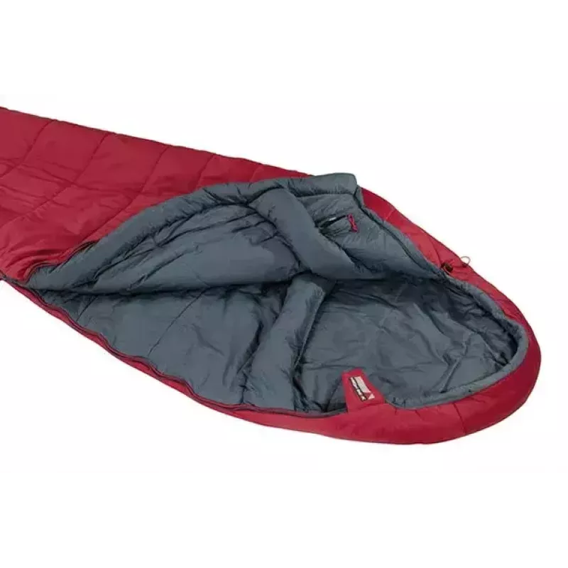 Saco-cama múmia High Peak Hyperion 1M nylon cinzento vermelho 210 cm