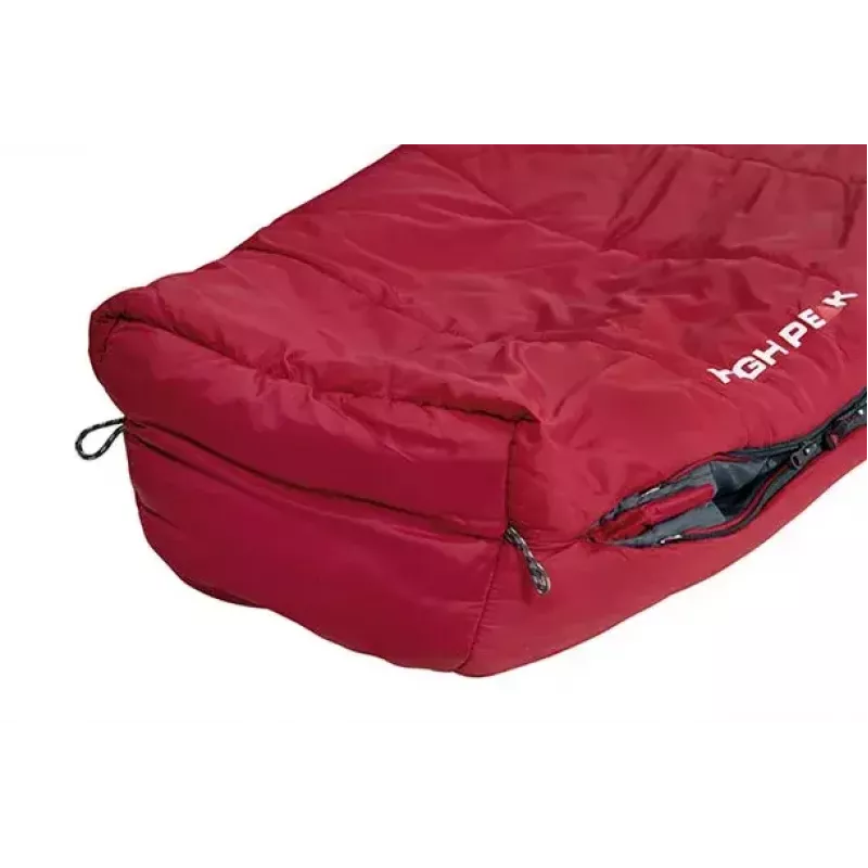 Saco-cama múmia High Peak Hyperion 1M nylon cinzento vermelho 210 cm