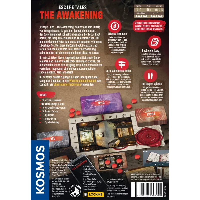 Kosmos Escape Tales: The Awakening jogo de tabuleiro dedução