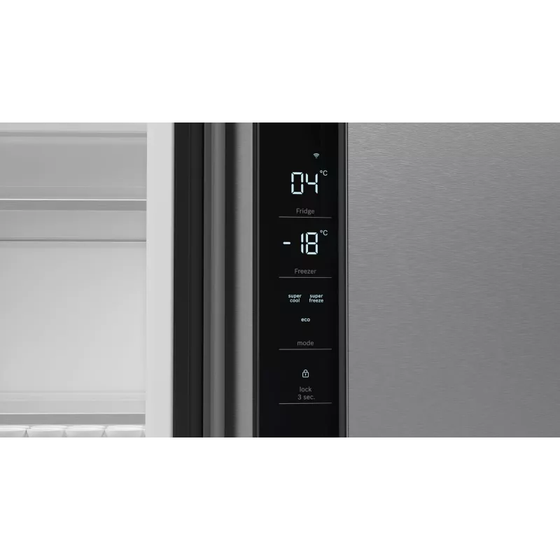 Bosch Serie 4 KFN96APEA frigorífico combinado Side-by-Side, French Door, de instalação livre, 605 l (405 l + 200 l), Home Connect, classe energética E, aço inoxidável