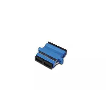 DIGITUS acoplador SC / SC duplex, cor azul, manga de cerâmica de zircónio, caixa de plástico, monomodo, incl. material de fixação