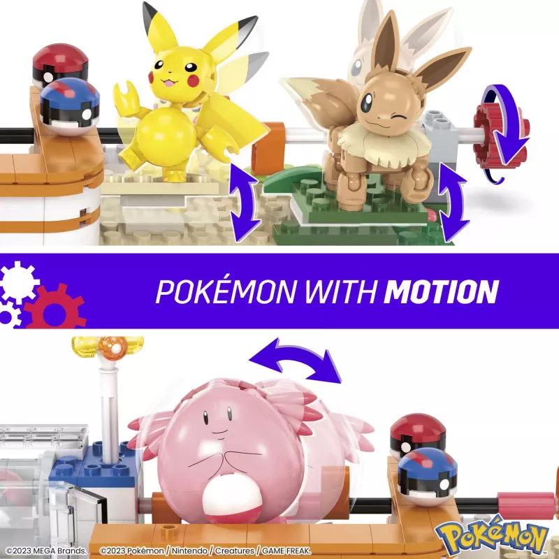 Conjunto de construção MEGA Pokémon, Centro da Floresta (648 peças) com 4 figuras de ação
