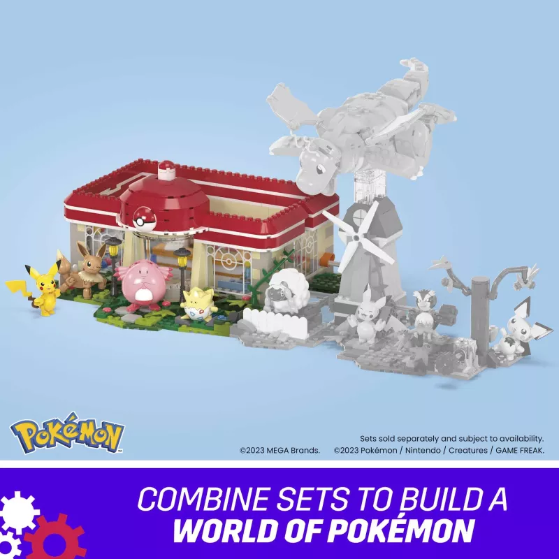 Conjunto de construção MEGA Pokémon, Centro da Floresta (648 peças) com 4 figuras de ação