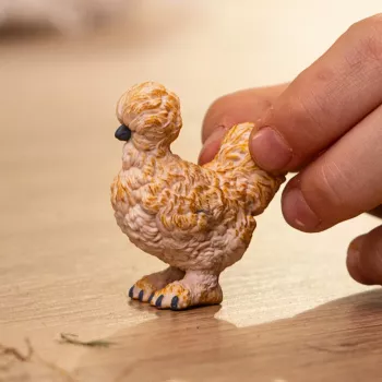 Schleich Galinha Silkie modelo 14891 — figura de animal de quinta, multicolor, para crianças a partir dos 3 anos
