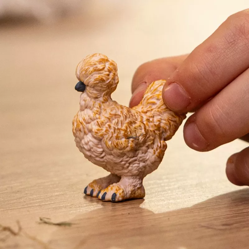 Schleich Galinha Silkie modelo 14891 — figura de animal de quinta, multicolor, para crianças a partir dos 3 anos