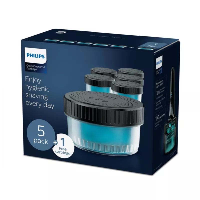 Philips Quick Clean Pod Cartucho CC16/50 pack de 6 Cartuchos de limpeza para cabeças de máquinas de barbear elétricas