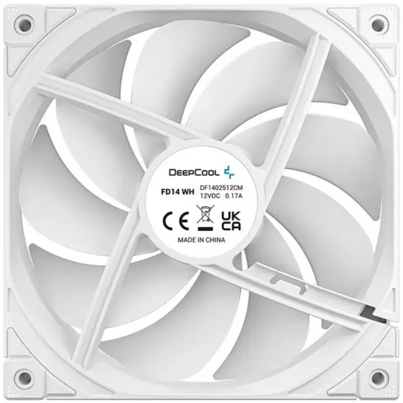 Ventoinha para caixa DeepCool FD14 White 140mm 3in1 — 140 mm, branco, conector 3-em-1