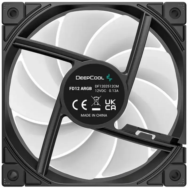 Ventoinha de caixa DeepCool FD12 ARGB 120mm preta 120x120x25