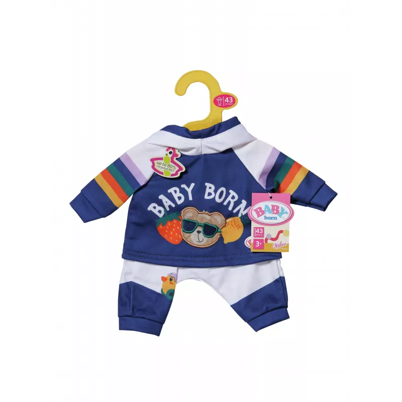 BABY born fato de treino azul-marinho 43cm conjunto de roupa para boneca