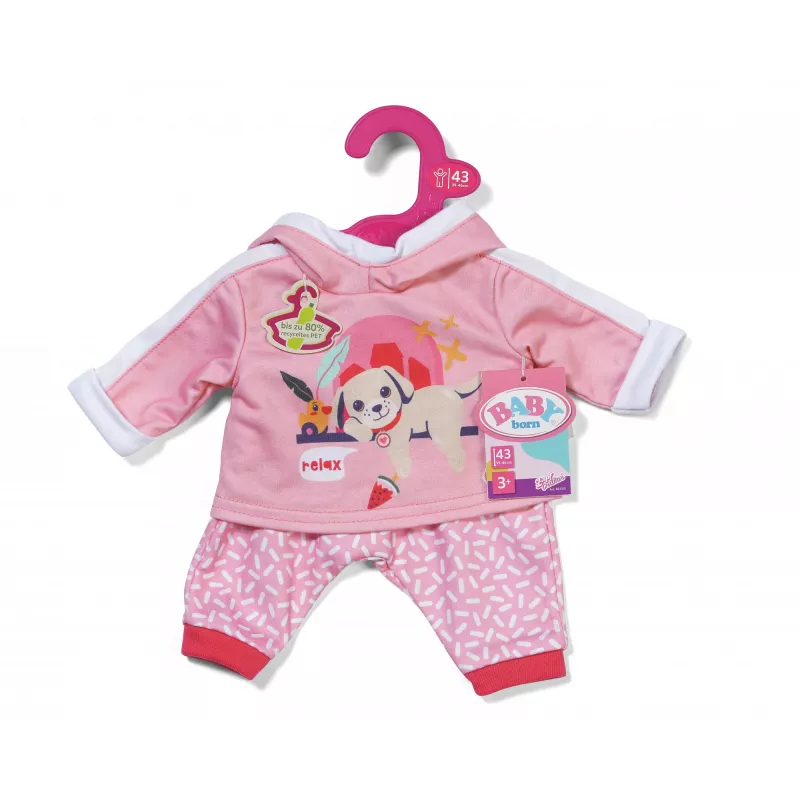 BABY born fato de treino rosa 43 cm conjunto de roupa para boneca