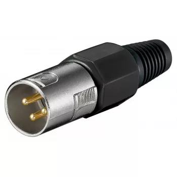 Goobay ficha de microfone XLR macho 3 pinos preto metálico