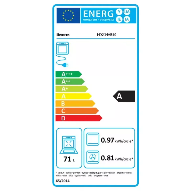 Conjunto de aparelhos de cozinha Siemens EQ311KA1ZM — placa vitrocerâmica (4 zonas), forno elétrico 71 l, superfície vitrocerâmica