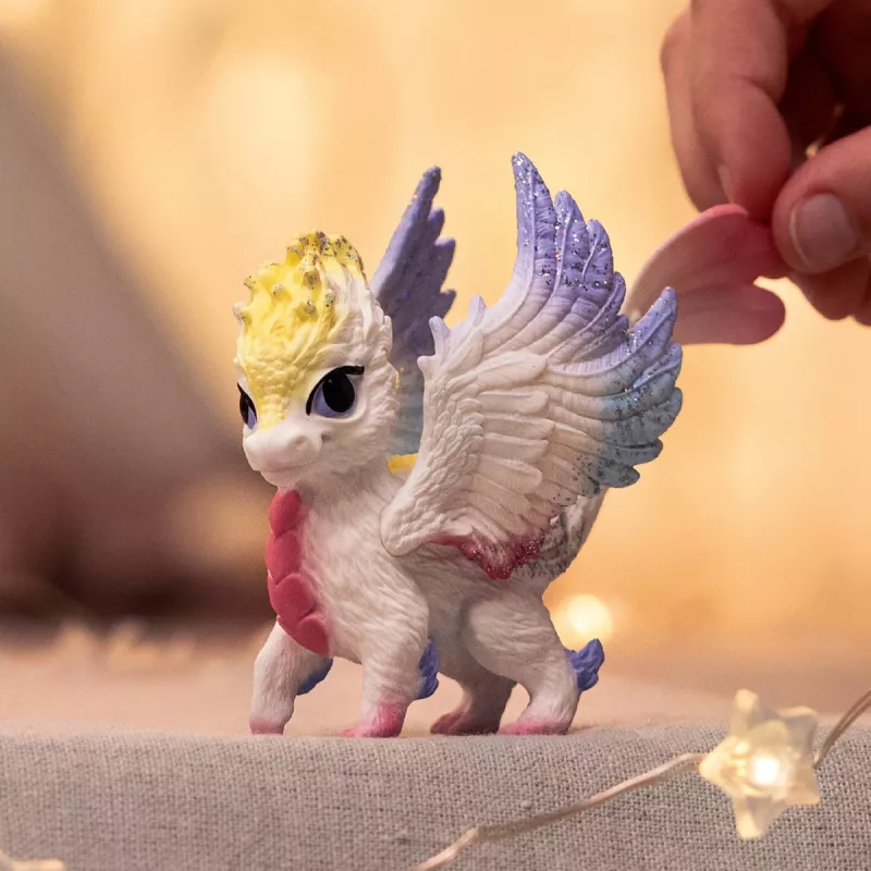Figura Schleich BAYALA Bebé Dragão Arco-íris a partir dos 5 anos, bege azul verde, tema unicórnio/pégaso