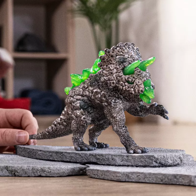 schleich ELDRADOR CREATURES Triceratops de Pedra, 7 ano(s), monstros e dragões, mundo de pedra, multicolor