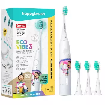 Escova de dentes elétrica Happybrush ECO VIBE KIDS Agnes + 3 escovas de substituição