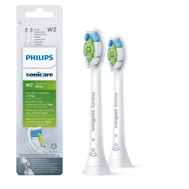 Escovas de substituição para escova de dentes sónica Philips Sonicare W2 Optimal Branco HX6062/10 pack de 2