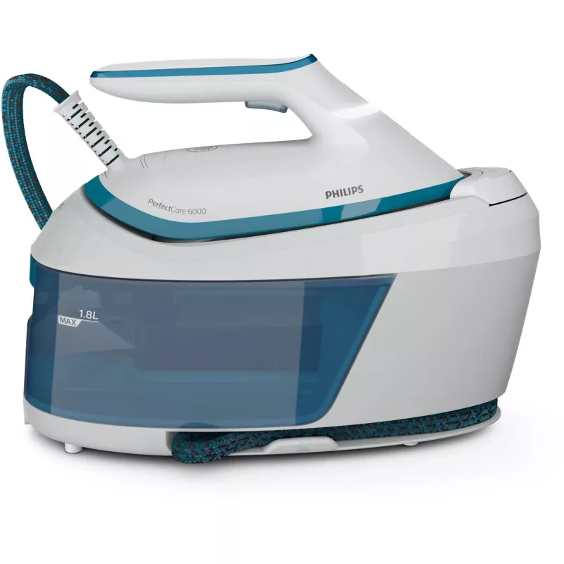 Central de engomar a vapor Philips PSG6022/20 2400 W 1,8 L Sem sola SteamGlide Plus Azul, Branco