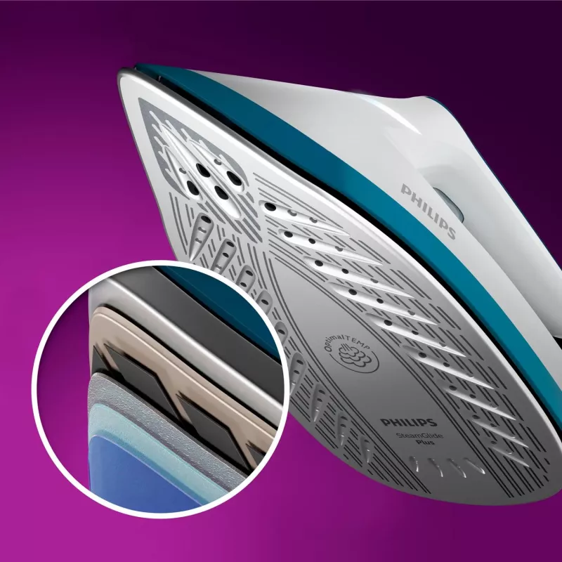 Central de engomar a vapor Philips PSG6022/20 2400 W 1,8 L Sem sola SteamGlide Plus Azul, Branco
