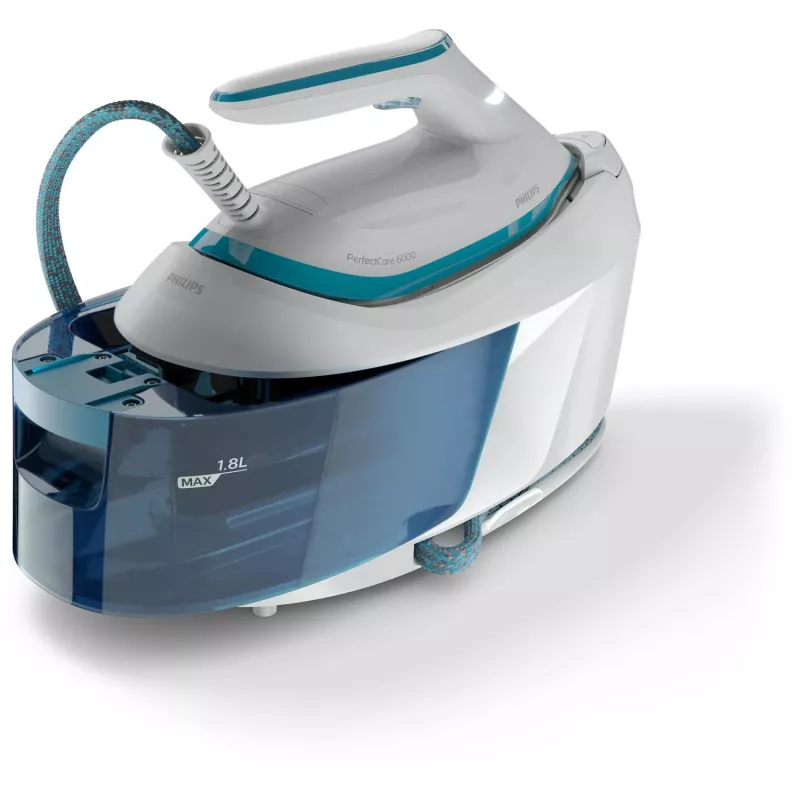 Central de engomar a vapor Philips PSG6022/20 2400 W 1,8 L Sem sola SteamGlide Plus Azul, Branco