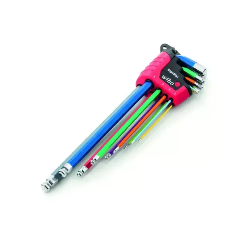 Wiha 43849 conjunto de chaves Allen em suporte ErgoStar, 9 pcs.
