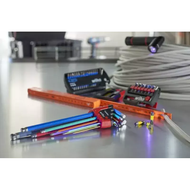 Wiha 43849 conjunto de chaves Allen em suporte ErgoStar, 9 pcs.