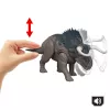 Brinquedo de dinossauro Jurassic World Rebirth Wild Roar Nasutoceratops, mordida de ataque controlada pela cauda e som