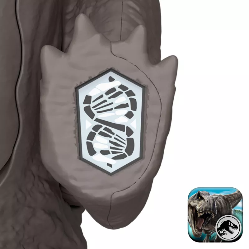 Brinquedo de dinossauro Jurassic World Rebirth Wild Roar Nasutoceratops, mordida de ataque controlada pela cauda e som