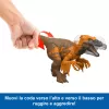 Brinquedo de dinossauro Jurassic World Rebirth Wild Roar Utahraptor, mordida de ataque controlada pela cauda e som