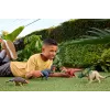 Brinquedo de dinossauro Jurassic World Rebirth Wild Roar Utahraptor, mordida de ataque controlada pela cauda e som