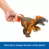 Brinquedo de dinossauro Jurassic World Rebirth Wild Roar Utahraptor, mordida de ataque controlada pela cauda e som