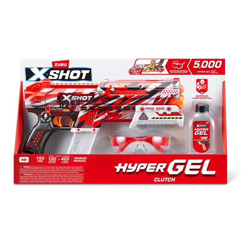 Zuru XSHOT Hyper Gel Clutch lançador de bolas de gel, 1500 bolas de gel