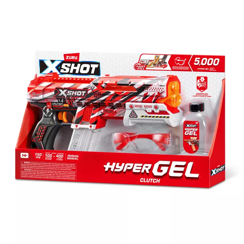 Zuru XSHOT Hyper Gel Clutch lançador de bolas de gel, 1500 bolas de gel