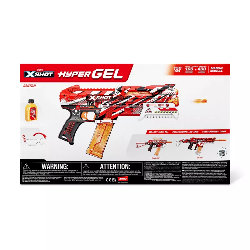 Zuru XSHOT Hyper Gel Clutch lançador de bolas de gel, 1500 bolas de gel