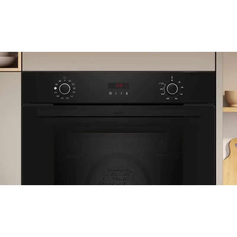 Forno elétrico de encastrar NEFF N 30 B2CVG6AK3 — 71 l, preto, botões rotativos, temporizador eletrónico, A+