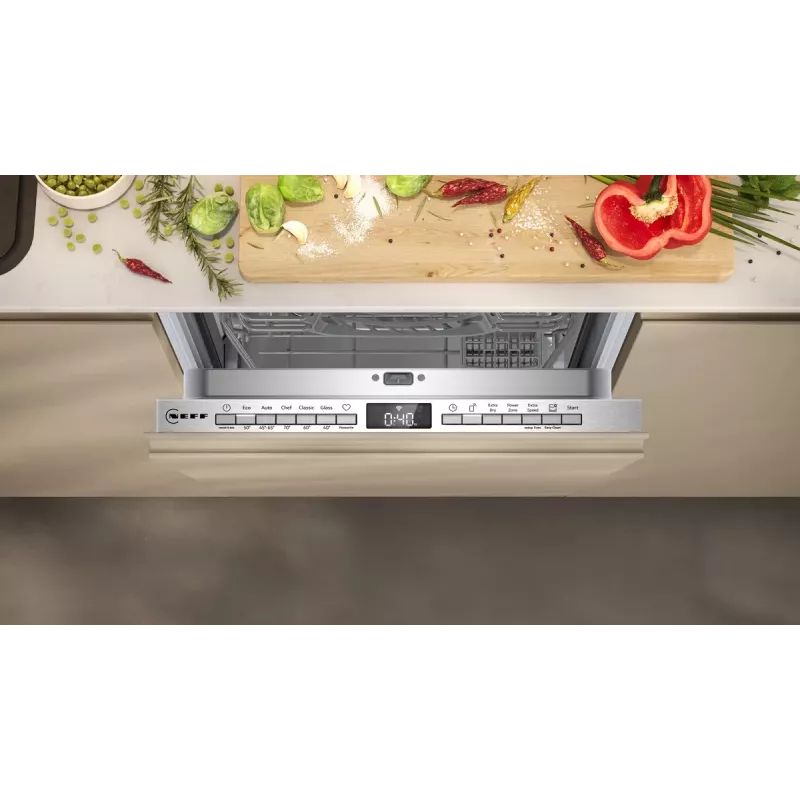 Máquina de lavar louça NEFF S853HKX20E totalmente integrável Slimline 10 conjuntos de louça, Home Connect, 46 dB