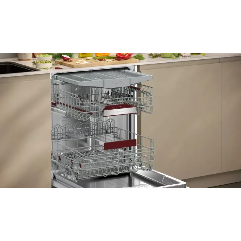 Máquina de lavar loiça NEFF S255ECX15E totalmente integrada, 14 conjuntos de louça, classe de eficiência energética A, 42 dB, Home Connect