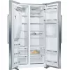 Bosch Serie 6 KAG93AIEP frigorífico Side-by-Side, de instalação livre, 560 l (369 l + 191 l), dispensador de gelo e água, E, aço inoxidável