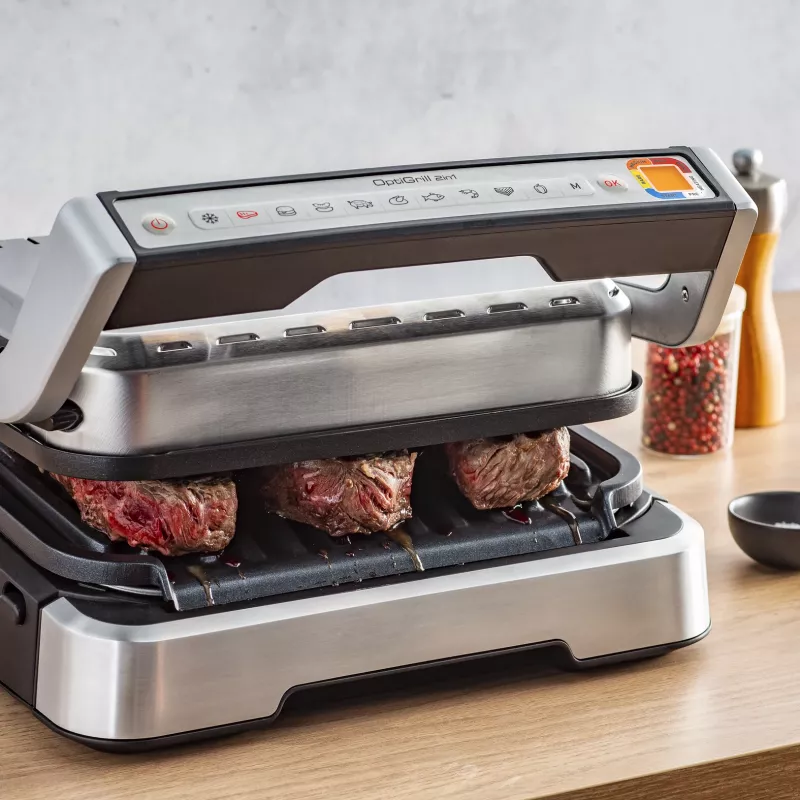 Grelhador de contacto Tefal OptiGrill 2in1 GC773D aço inoxidável 2100 W