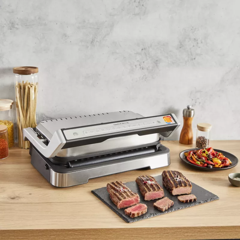 Grelhador de contacto Tefal OptiGrill 2in1 GC773D aço inoxidável 2100 W