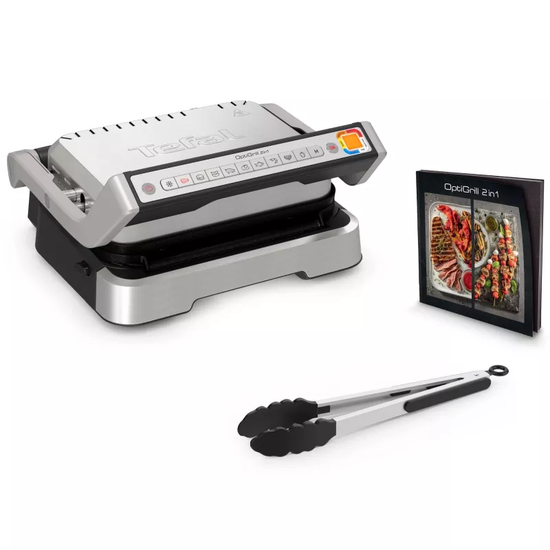 Grelhador de contacto Tefal OptiGrill 2in1 GC773D aço inoxidável 2100 W
