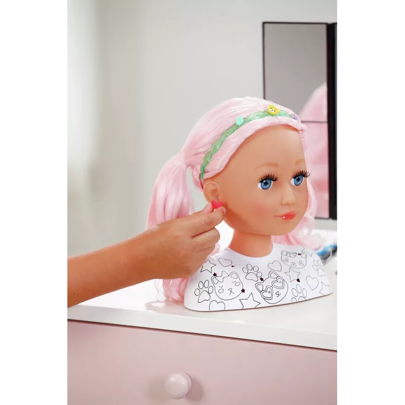 BABY born marcador de styling e acessórios, cabeça de boneca de maquilhagem/styling, feminino, 3 anos, menino/menina, multicolor