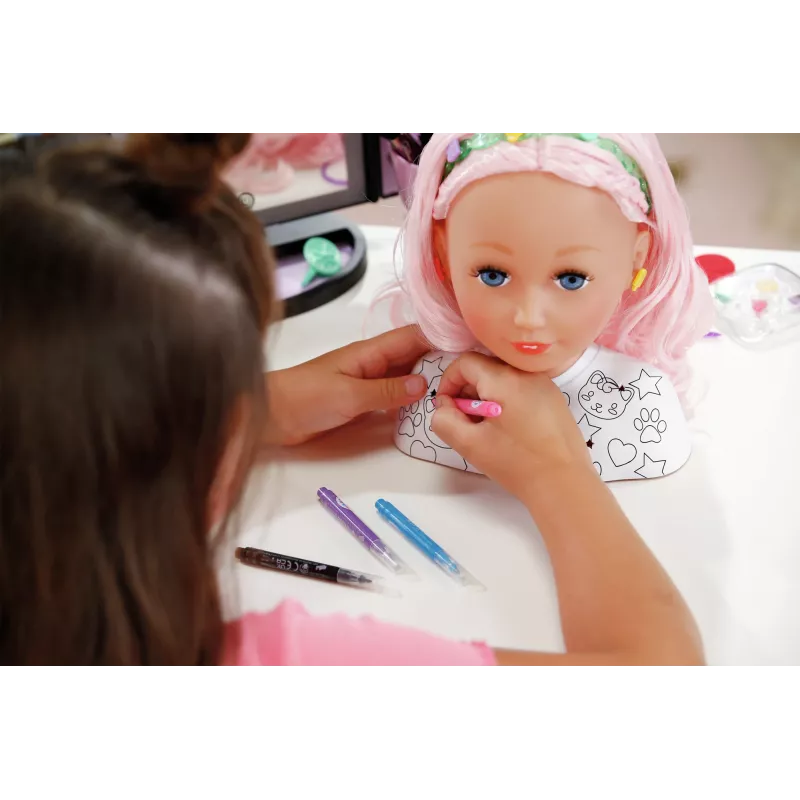 BABY born marcador de styling e acessórios, cabeça de boneca de maquilhagem/styling, feminino, 3 anos, menino/menina, multicolor