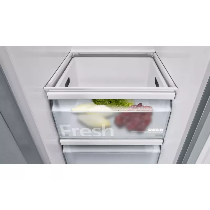 Frigorífico side-by-side Siemens iQ500 KA93GAIEP – independente, 560 l de volume total, compartimento de refrigeração 369 l, compartimento de congelação 191 l, classe energética E, aço inoxidável