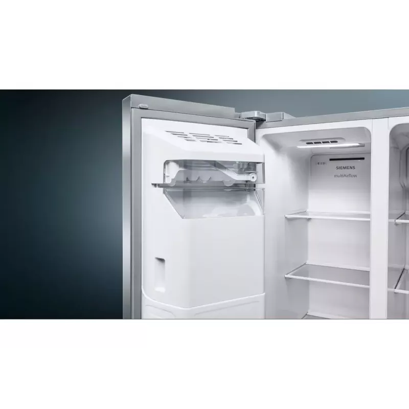 Frigorífico side-by-side Siemens iQ500 KA93GAIEP – independente, 560 l de volume total, compartimento de refrigeração 369 l, compartimento de congelação 191 l, classe energética E, aço inoxidável