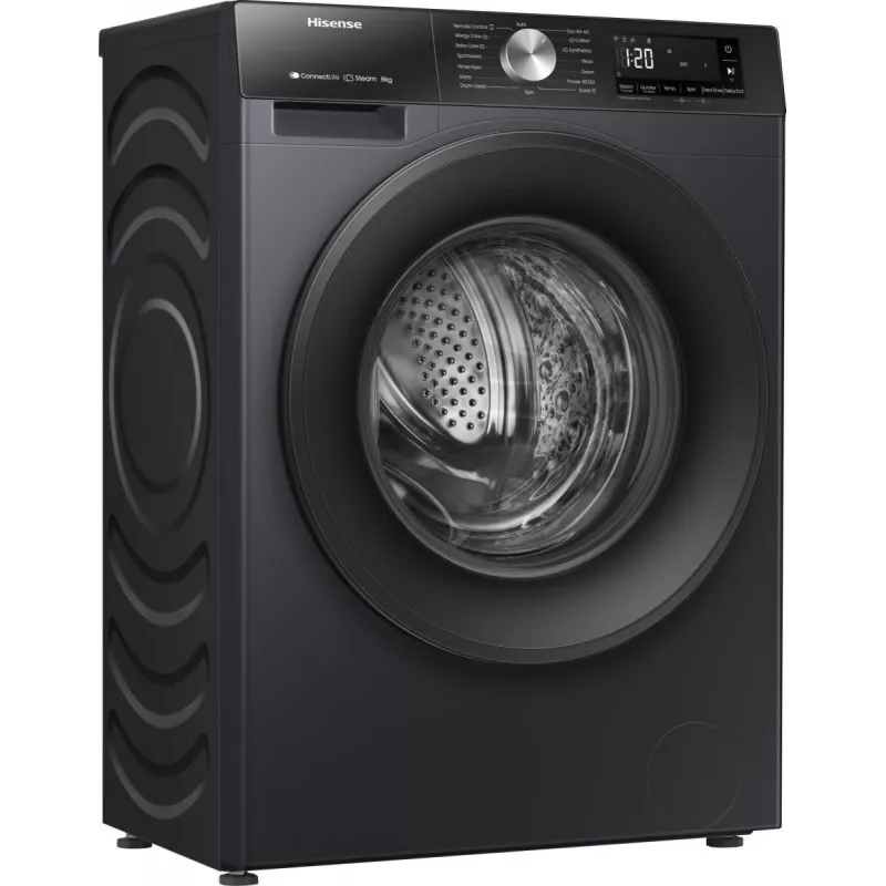 Hisense WF3S8043BB3 Máquina de lavar roupa de carregamento frontal 8 kg 1400 rpm Preto