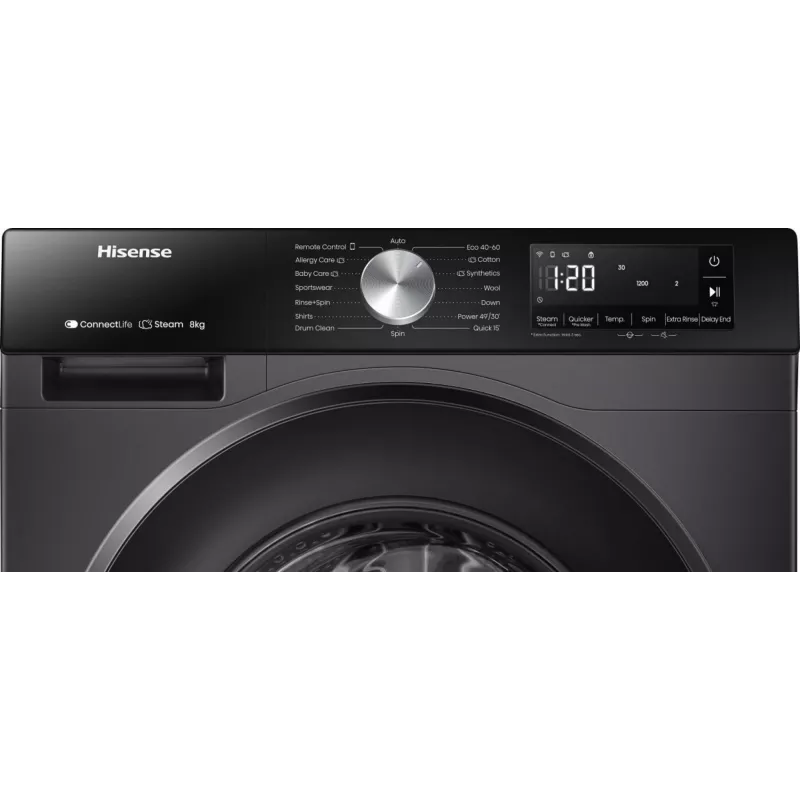 Hisense WF3S8043BB3 Máquina de lavar roupa de carregamento frontal 8 kg 1400 rpm Preto