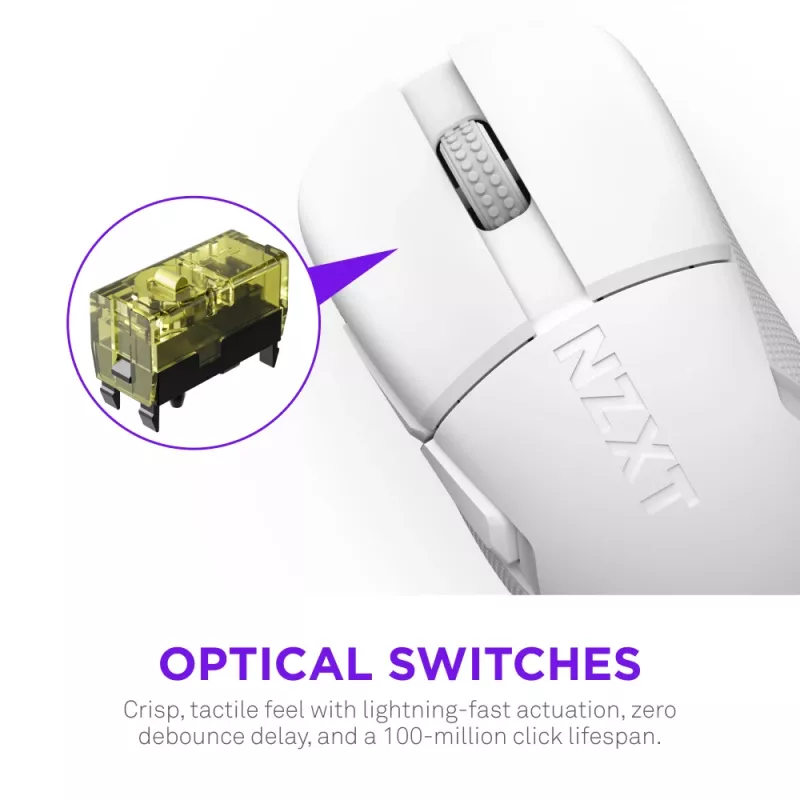 NZXT Lift Elite Rato gaming sem fios Branco
