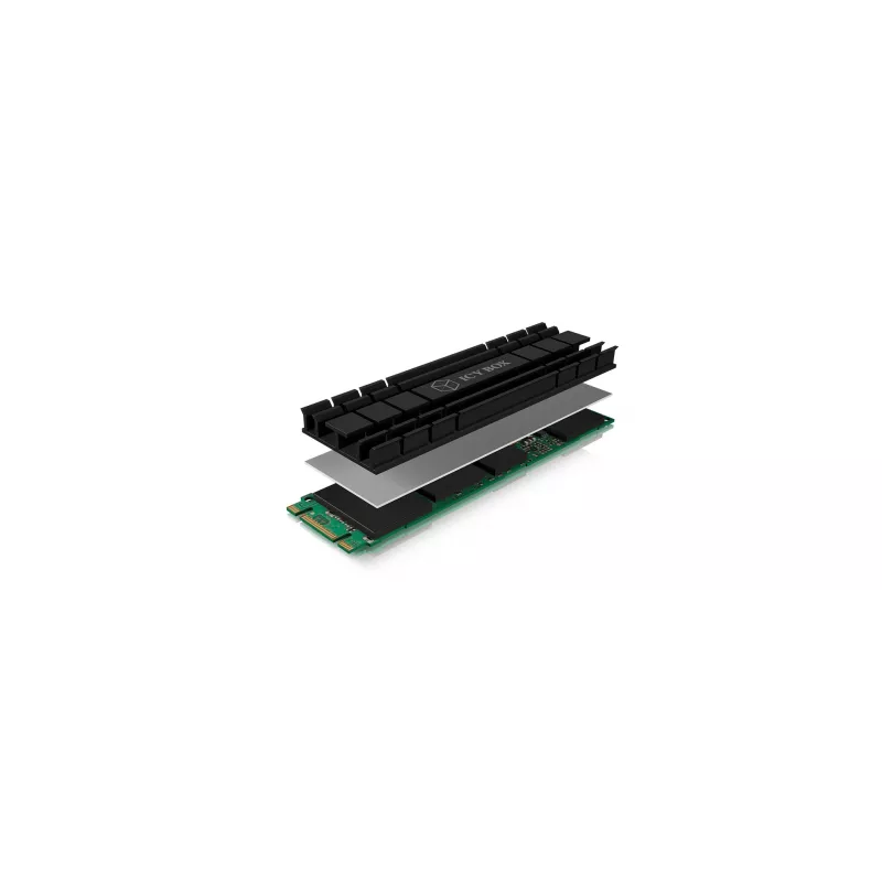 ICY BOX IB-M2HS-701 M.2 2280 SSD dissipador, passivo, alumínio, PC/PS5, preto